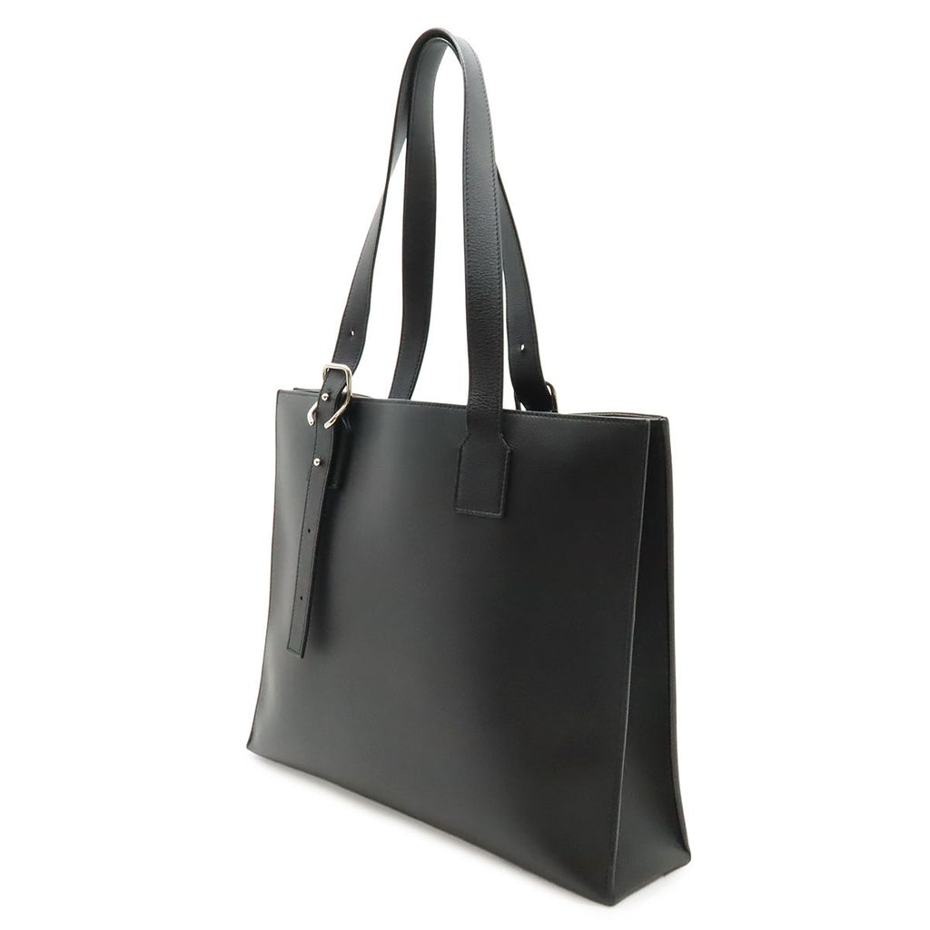 Loewe Anagram Buckle Horizontal Tote Shoulder Bag Leather Black Silver — view 2