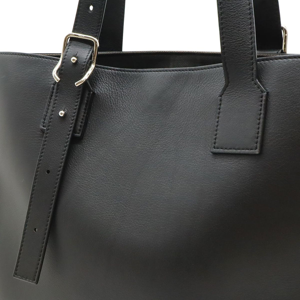Loewe Anagram Buckle Horizontal Tote Shoulder Bag Leather Black Silver — view 9