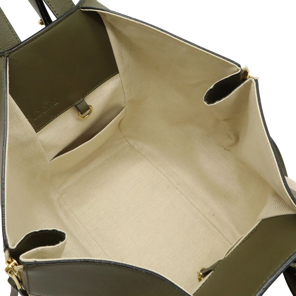 Loewe Hammock Small Shoulder Bag 6way Bicolor Leather Khaki Beige Gold — view 5