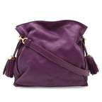 Loewe Flamenco 30 Anagram Shoulder Bag 2-Way Fringe Tassel Nappa Leather Purple