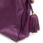 Loewe Flamenco 30 Anagram Shoulder Bag 2-Way Fringe Tassel Nappa Leather Purple — view 8