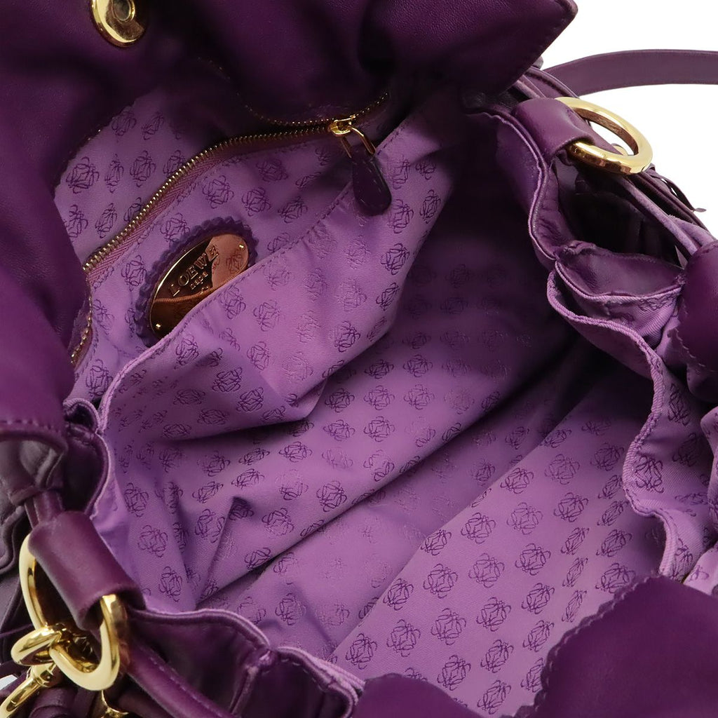 Loewe Flamenco 30 Anagram Shoulder Bag 2-Way Fringe Tassel Nappa Leather Purple — view 6