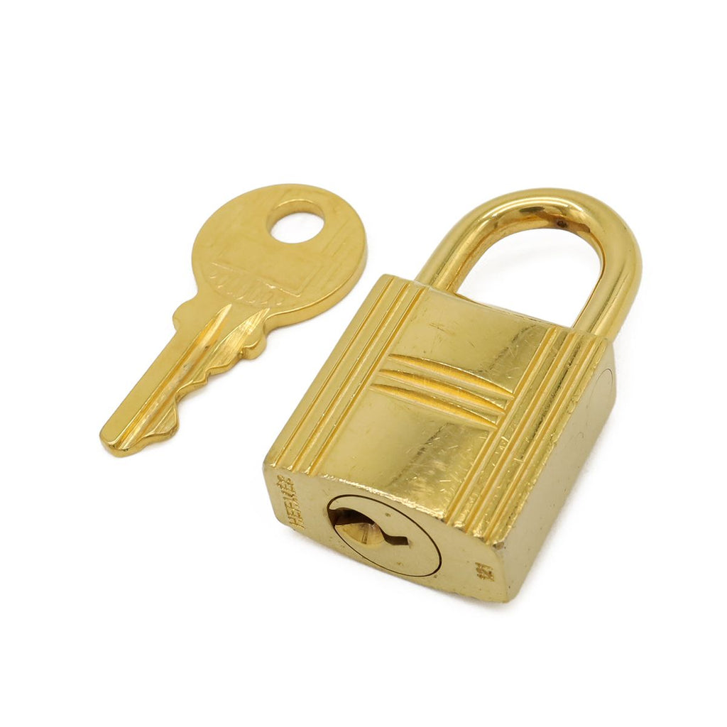 Hermes Cadena Padlock Key with Key Gold Plated