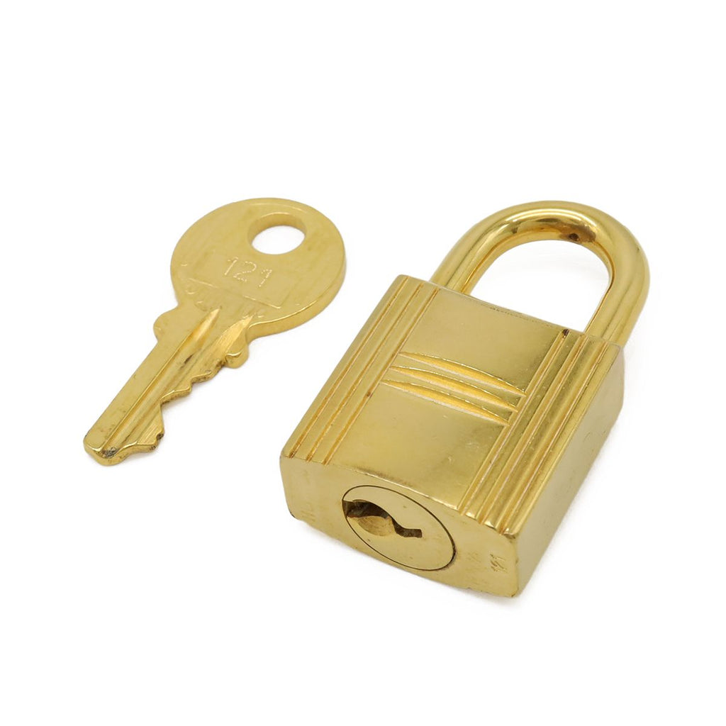 Hermes Cadena Padlock Key with Key Gold Plated