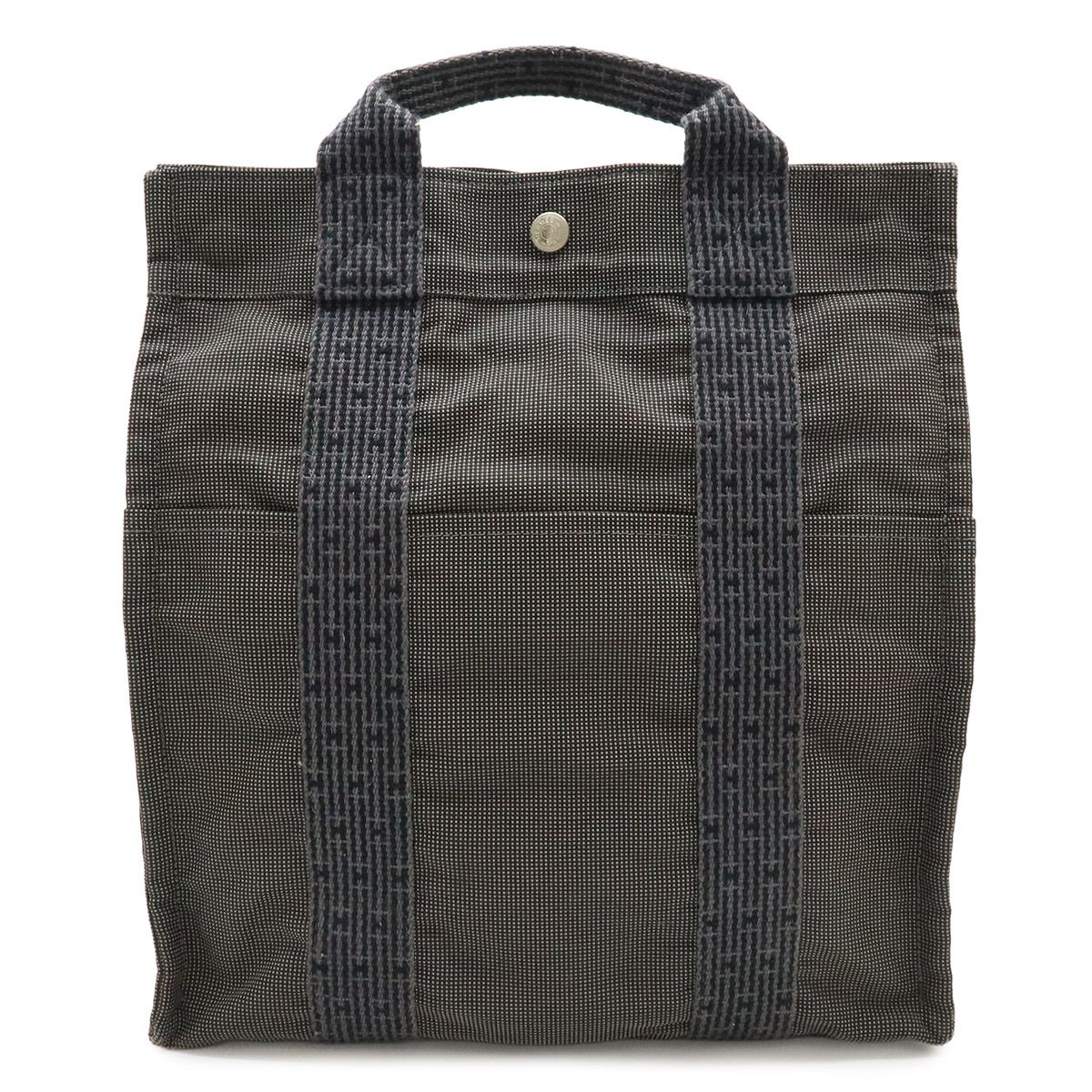 Hermes Her Line Sac a Dos MM Backpack Shoulder Bag Canvas Gray