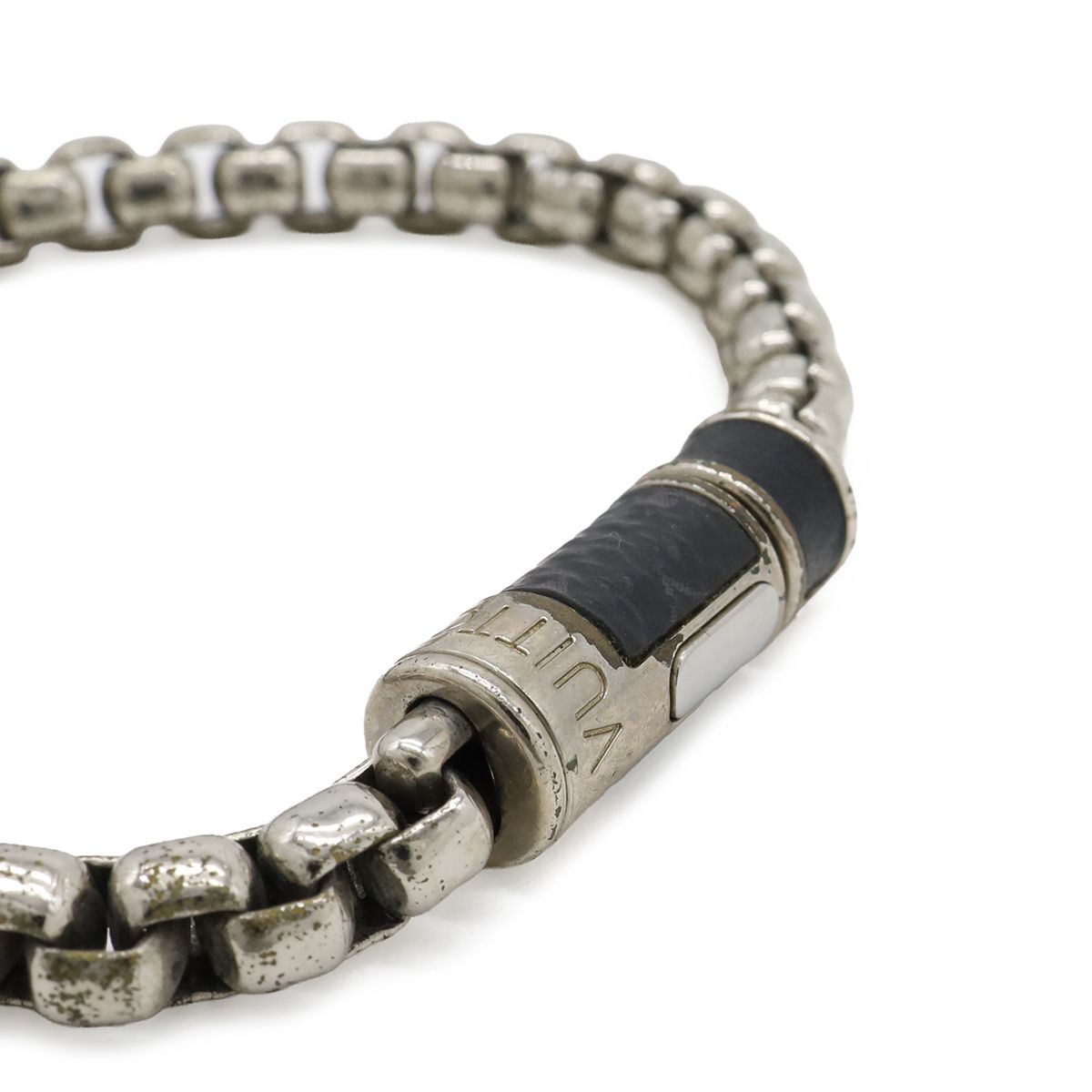 Louis Vuitton Bracelet Chain Monogram Eclipse M Silver — view 3