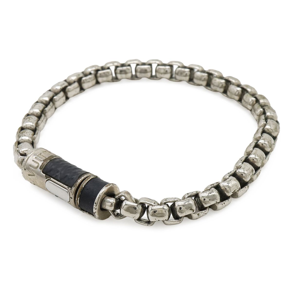 Louis Vuitton Bracelet Chain Monogram Eclipse M Silver