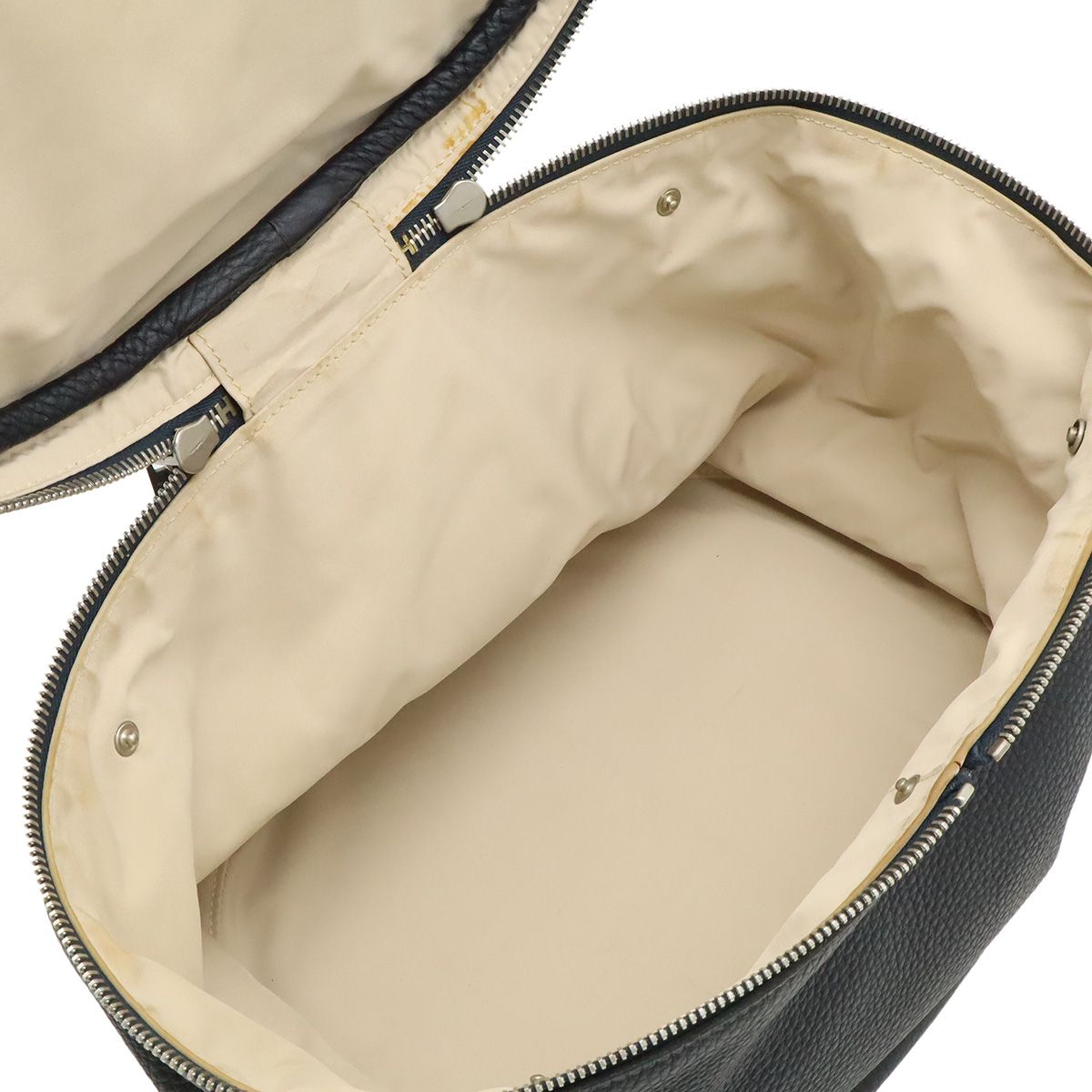 Hermes Intercity Vanity Handbag Taurillon Clemence Leather Black Silver — view 8