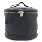 Hermes Intercity Vanity Handbag Taurillon Clemence Leather Black Silver