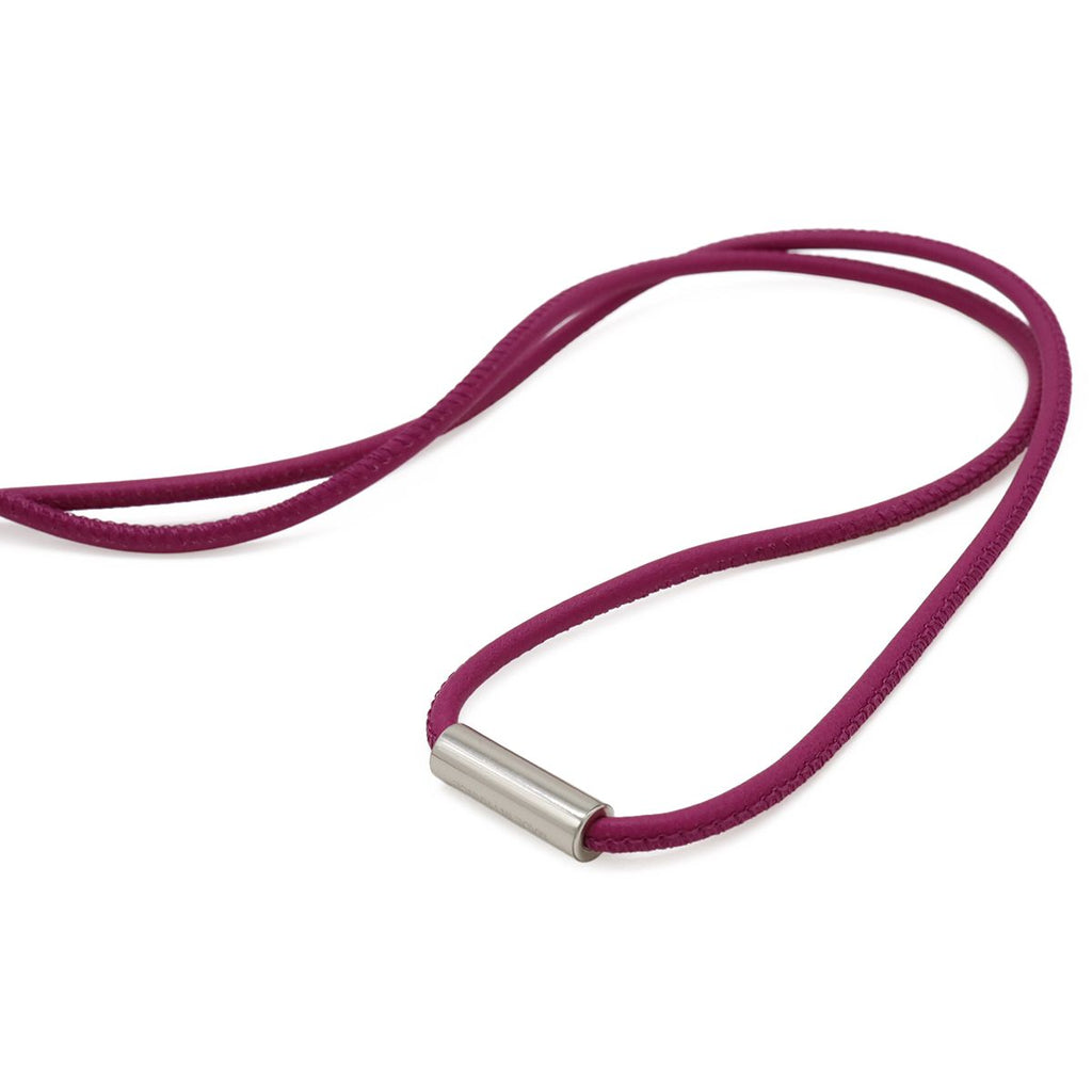 Hermes Montpetit Kelly Pendant Veau Swift Cord Strap Purple Red Silver — view 5