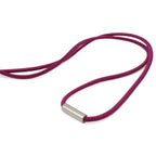 Hermes Montpetit Kelly Pendant Veau Swift Cord Strap Purple Red Silver — view 5