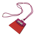 Hermes Montpetit Kelly Pendant Veau Swift Cord Strap Purple Red Silver
