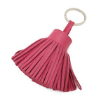 Hermes Carmen Key Ring Key Holder Fringe Tassel Charm Any Milo Leather Pink