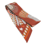 Hermes Twill Scarf Bag Epaulettes de Gala Silk 100% Terracotta — view 2