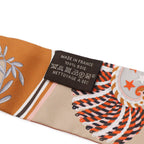 Hermes Twill Scarf Bag Epaulettes de Gala Silk 100% Terracotta — view 4