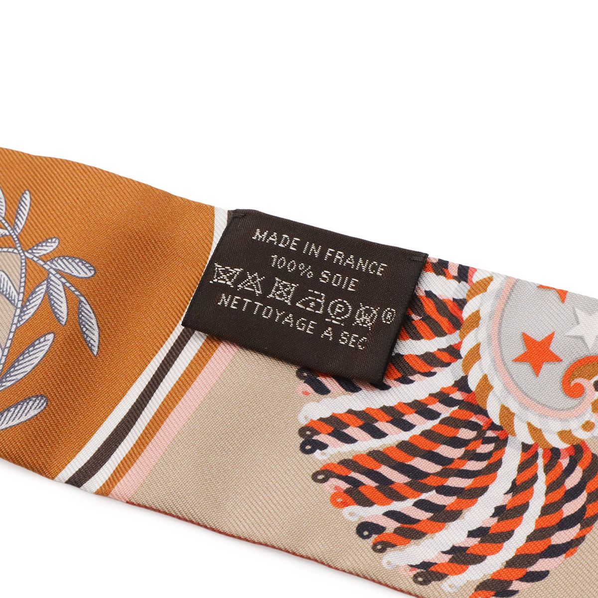 Hermes Twill Scarf Bag Epaulettes de Gala Silk 100% Terracotta — view 4