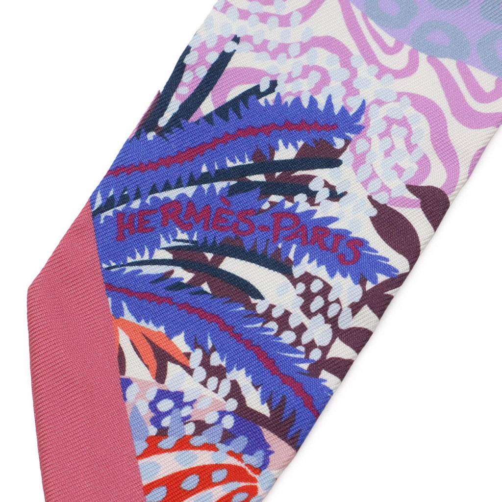Hermes Twill Scarf Bag Under the Waves Silk 100% Purple Pink — view 3