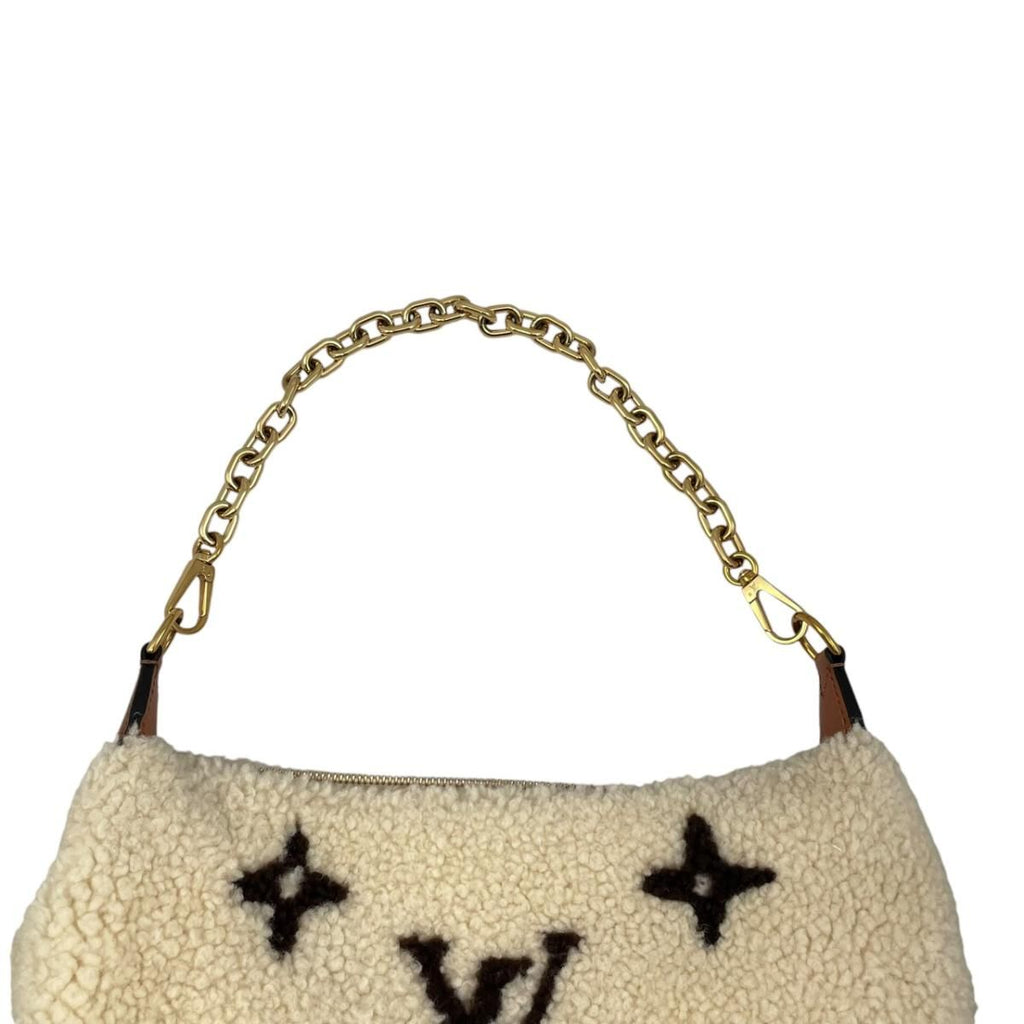 Louis Vuitton Shoulder Bag Obasam Monogram Shearling Ivory Brown — view 8