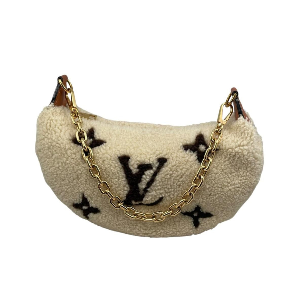 Louis Vuitton Shoulder Bag Obasam Monogram Shearling Ivory Brown — view 2