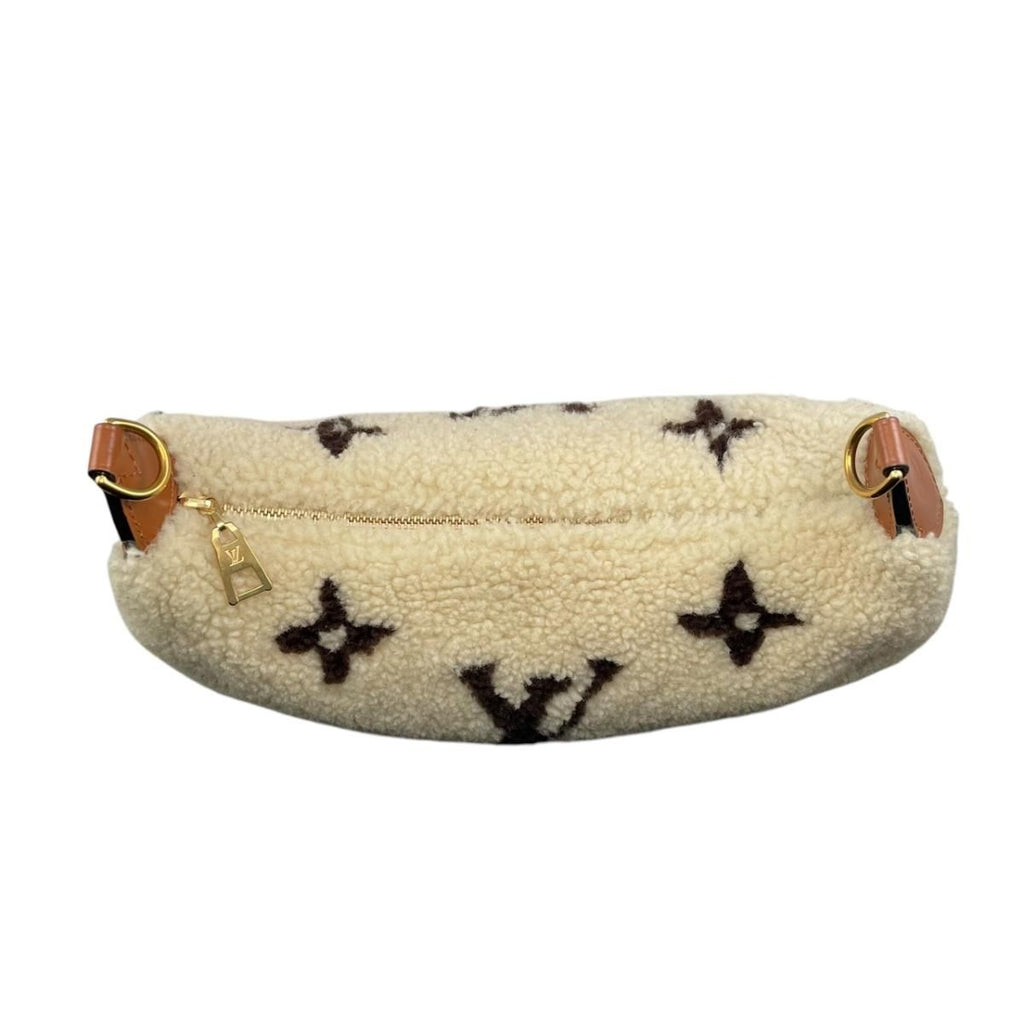 Louis Vuitton Shoulder Bag Obasam Monogram Shearling Ivory Brown — view 5