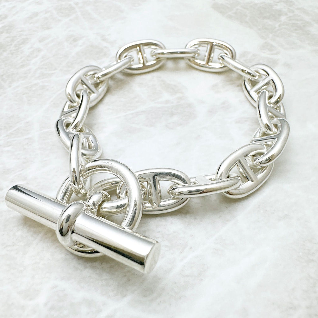Hermes Chaine D'ancre MM Silver Bracelet 18 cm — view 3