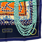 Hermes Scarf Carre 90 Silla de Gaucho Saddle Silk Blue — view 5