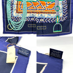 Hermes Scarf Carre 90 Silla de Gaucho Saddle Silk Blue — view 9