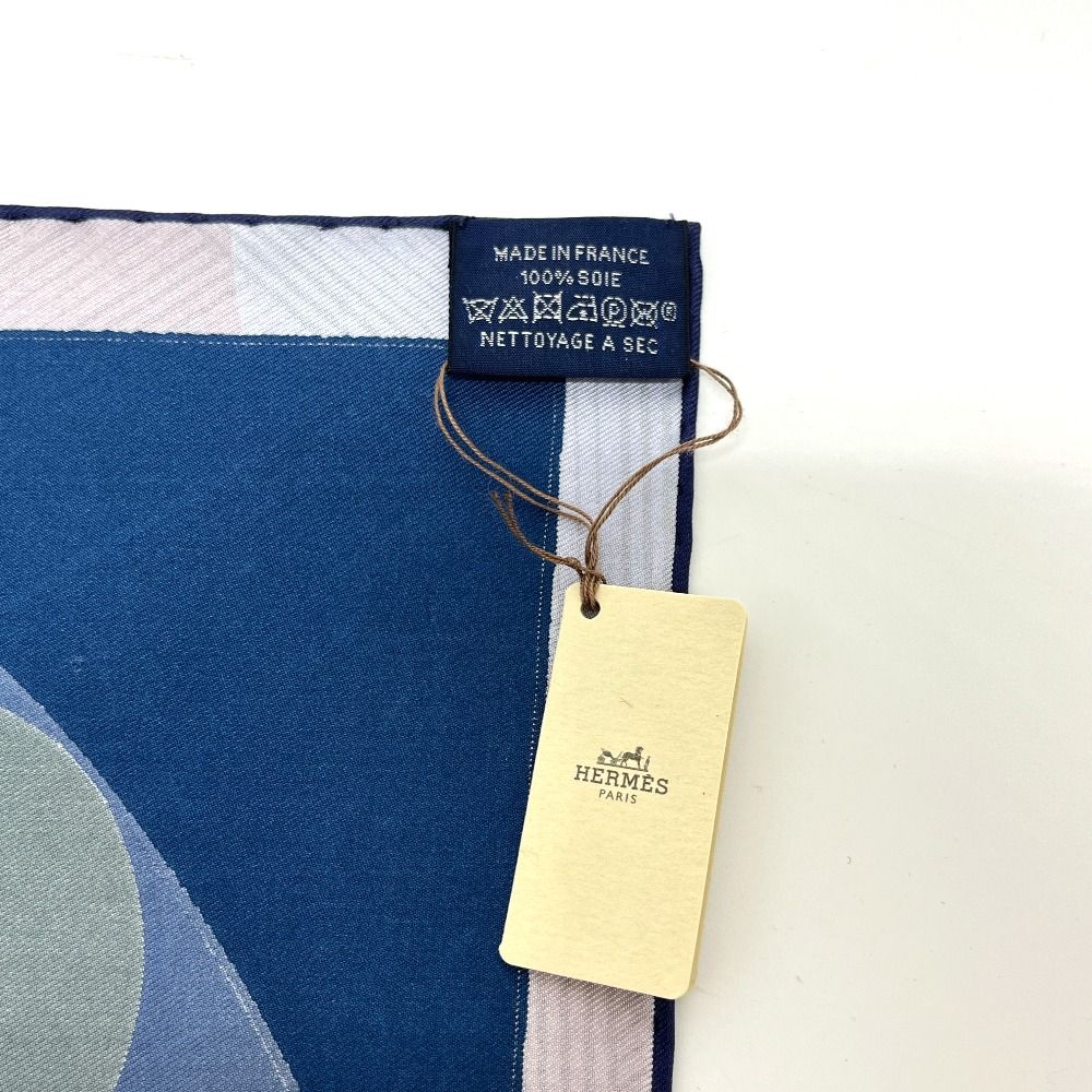 Hermes Scarf Carre 40 Jeu Des Omnibus Remix Game Silk Blue — view 3