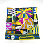Hermes Scarf Carre 40 Parade en Fanfare Detail Silk Multicolor