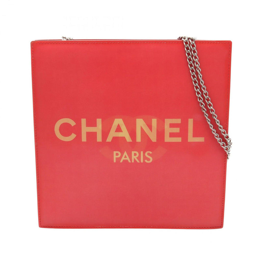 Chanel Shoulder Bag CC Logo Red CC Chain