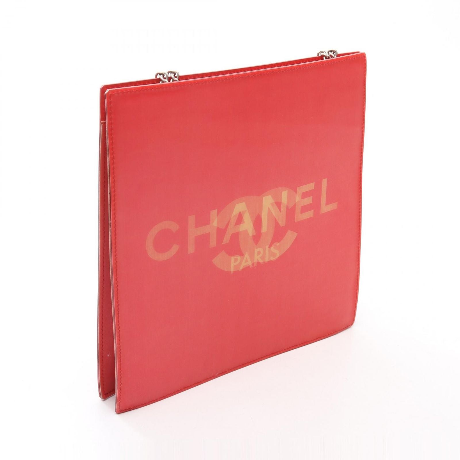 Chanel Shoulder Bag CC Logo Red CC Chain — view 2
