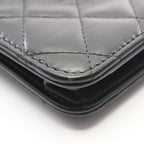 Chanel Shoulder Bag Quilted Icon Charm Black Lambskin Chain Wallet — view 7