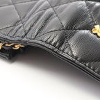 Chanel Shoulder Bag Quilted Icon Charm Black Lambskin Chain Wallet — view 8