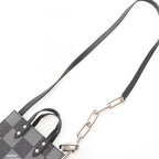 Louis Vuitton Handbag Sac Plat XS Damier Checkerboard Noir 2-Way Leather — view 7