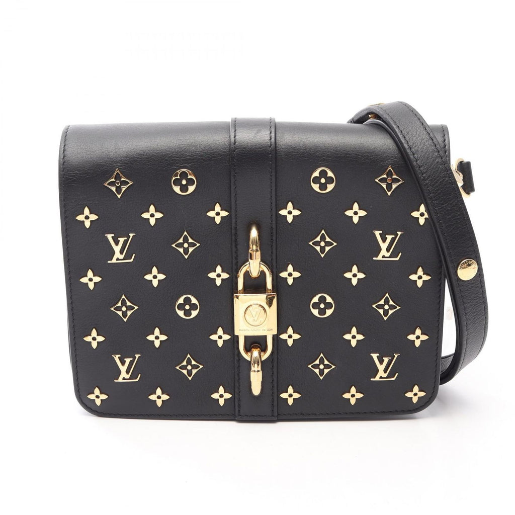 Louis Vuitton Shoulder Bag Rendezvous Monogram Flower Noir Leather
