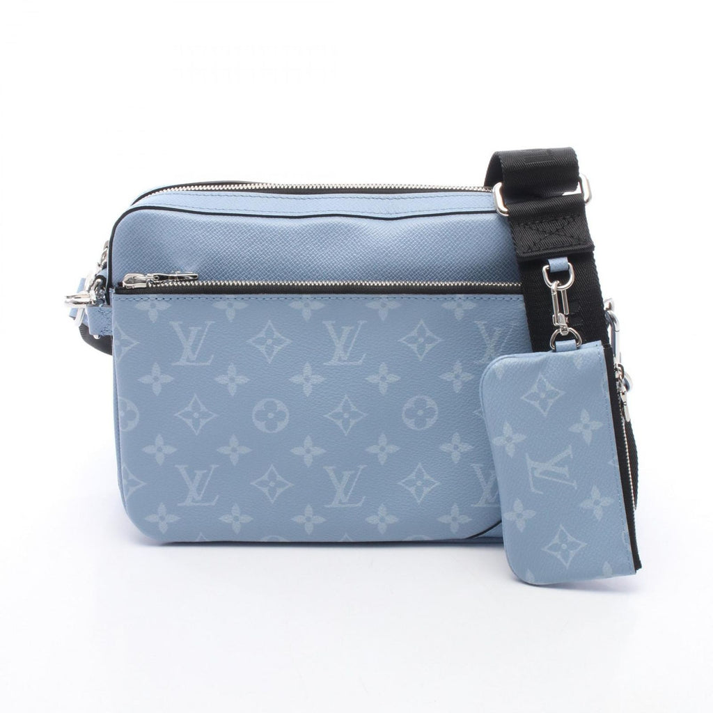 Louis Vuitton Shoulder Bag Trio Messenger Taigarama Sky Blue Canvas Leather