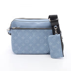 Louis Vuitton Shoulder Bag Trio Messenger Taigarama Sky Blue Canvas Leather