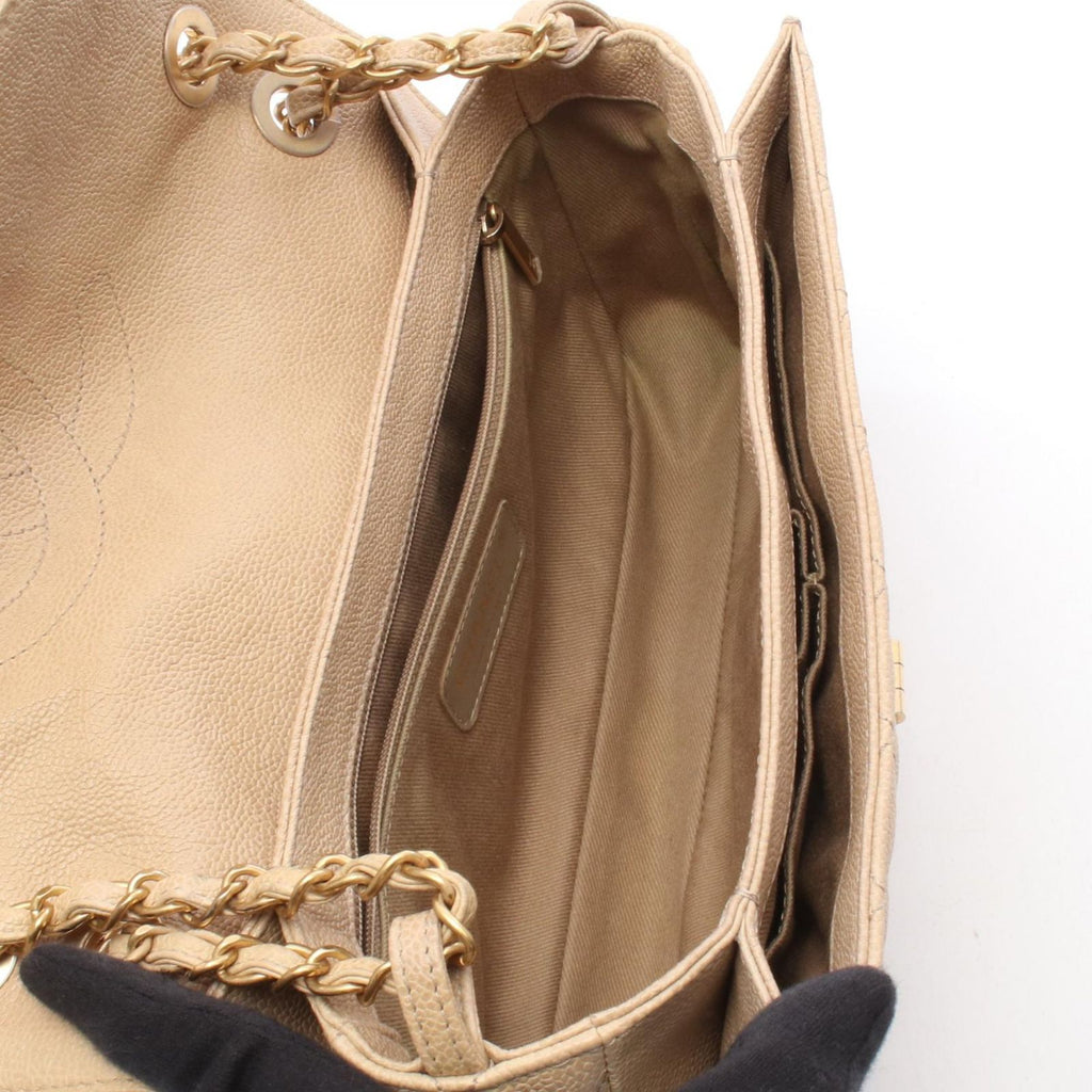 Chanel Shoulder Bag 2.55 Quilted Beige Caviar Leather Chain — view 3