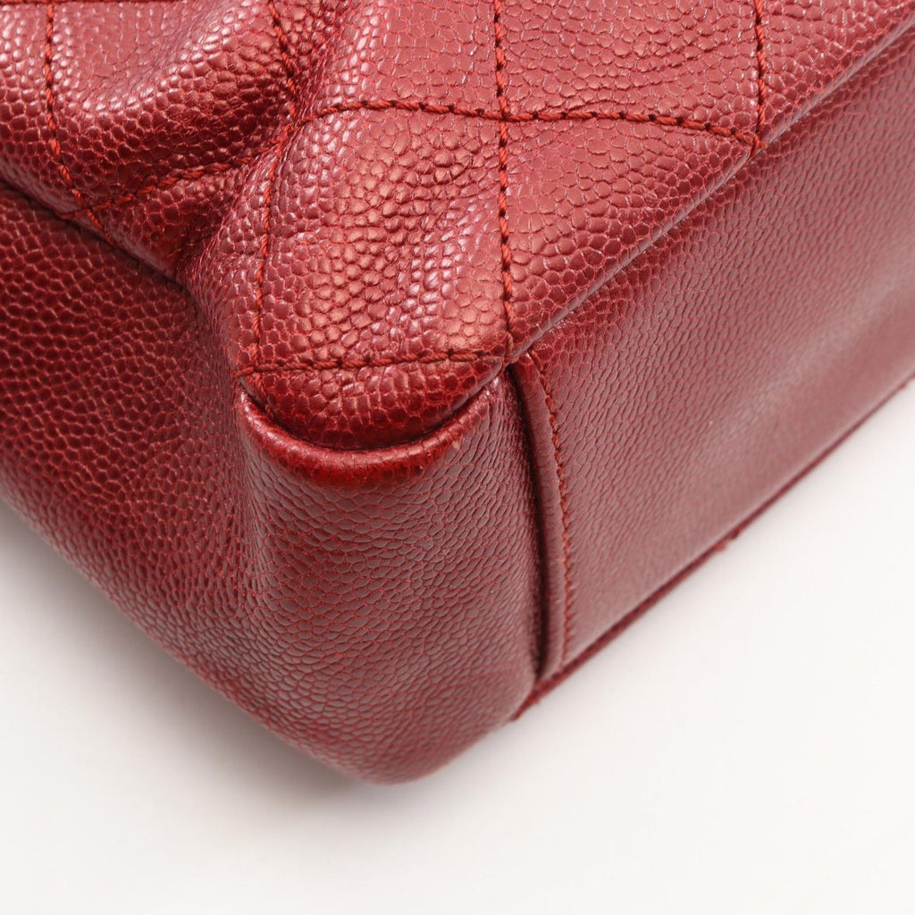 Chanel Tote Quilted Metallic Cles Caviar Leather Chain — view 6