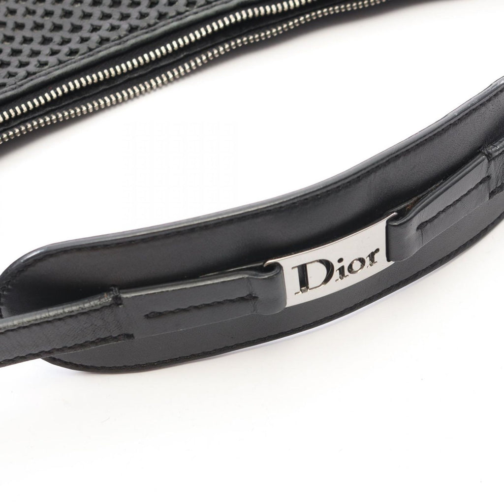 Dior Shoulder Bag Mesh Hobo Black Leather — view 8