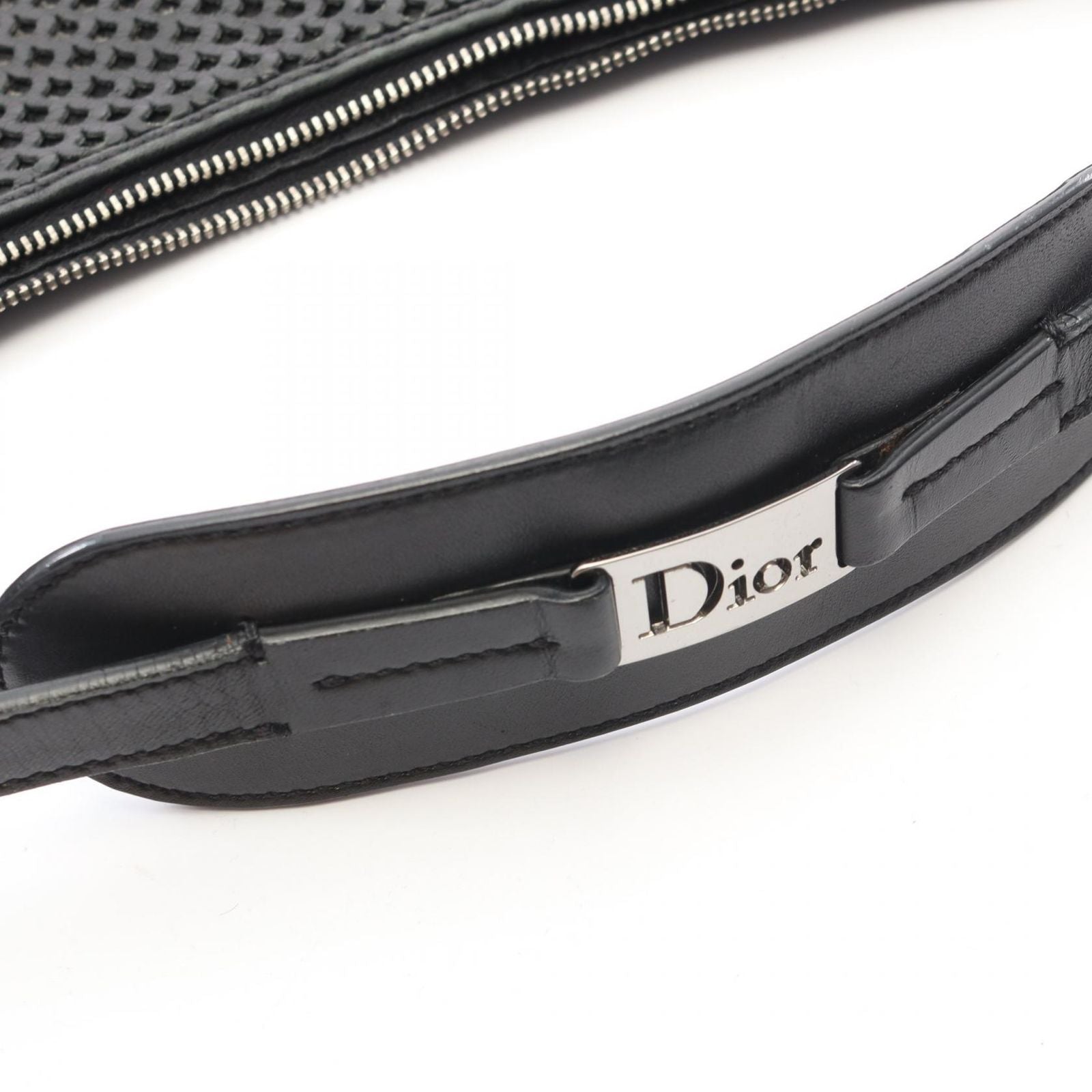 Dior Shoulder Bag Mesh Hobo Black Leather — view 8