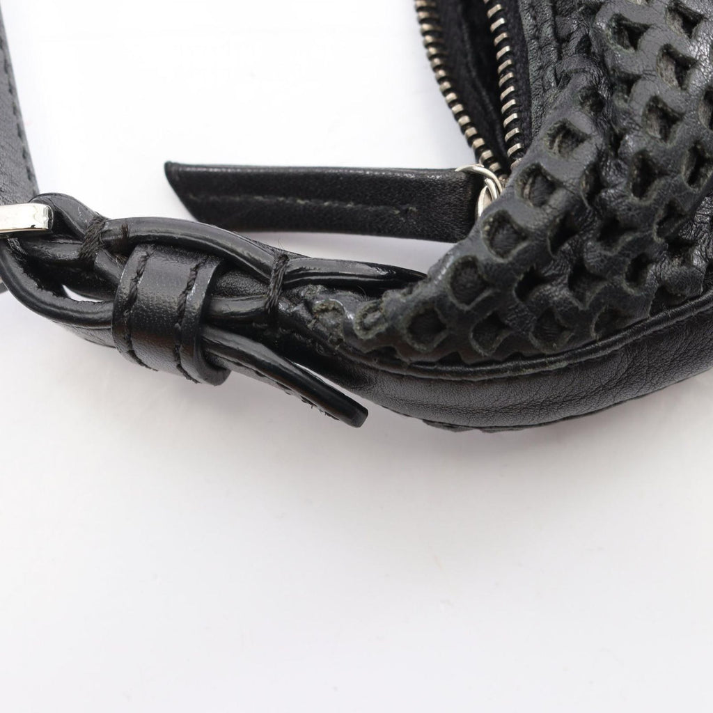 Dior Shoulder Bag Mesh Hobo Black Leather — view 6