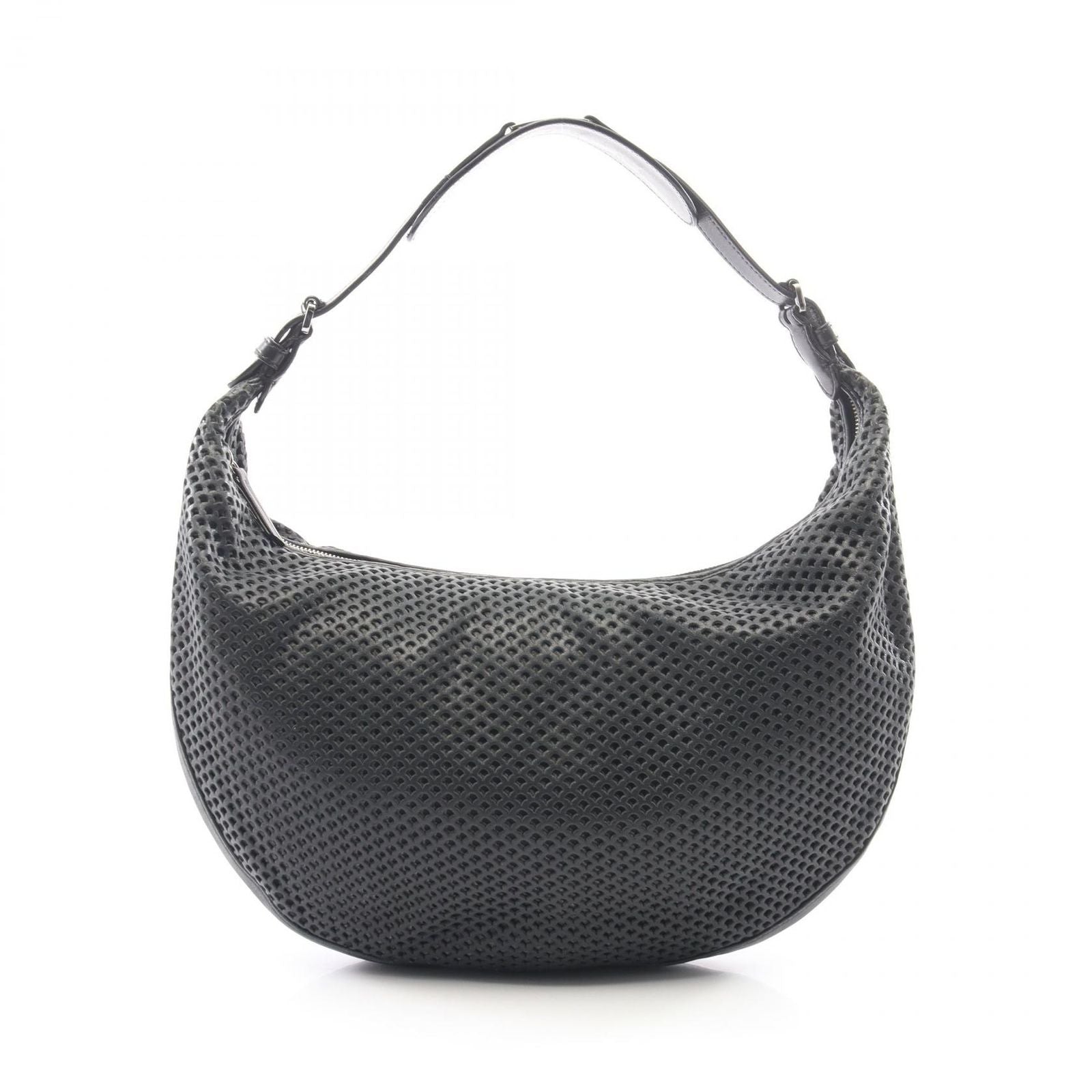 Dior Shoulder Bag Mesh Hobo Black Leather