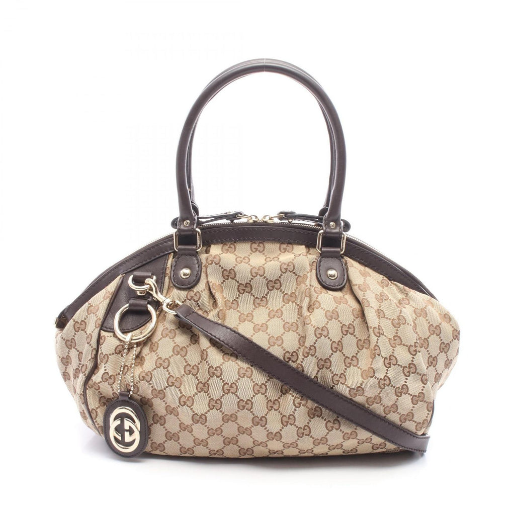 Gucci Handbag GG Canvas 2-Way Beige Brown