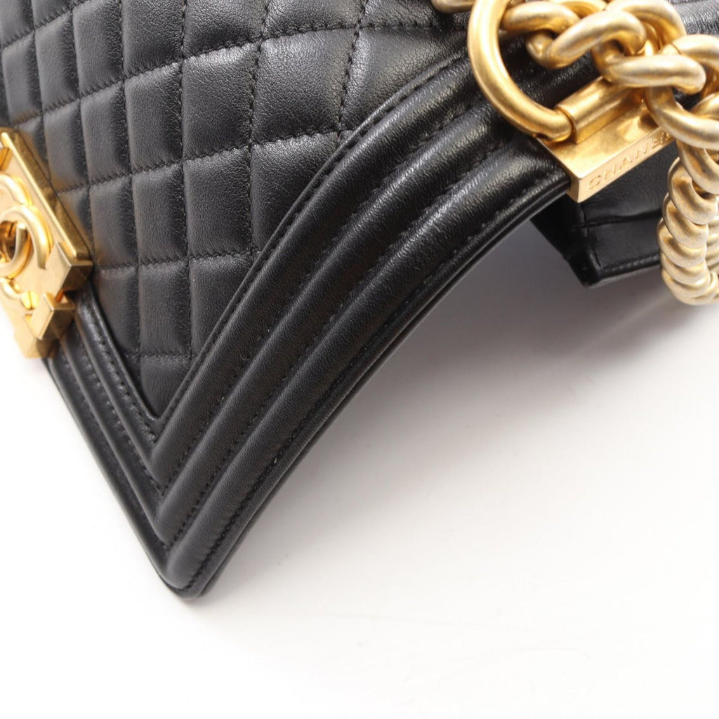 Chanel Shoulder Bag Boy Small Black Lambskin Chain — view 7