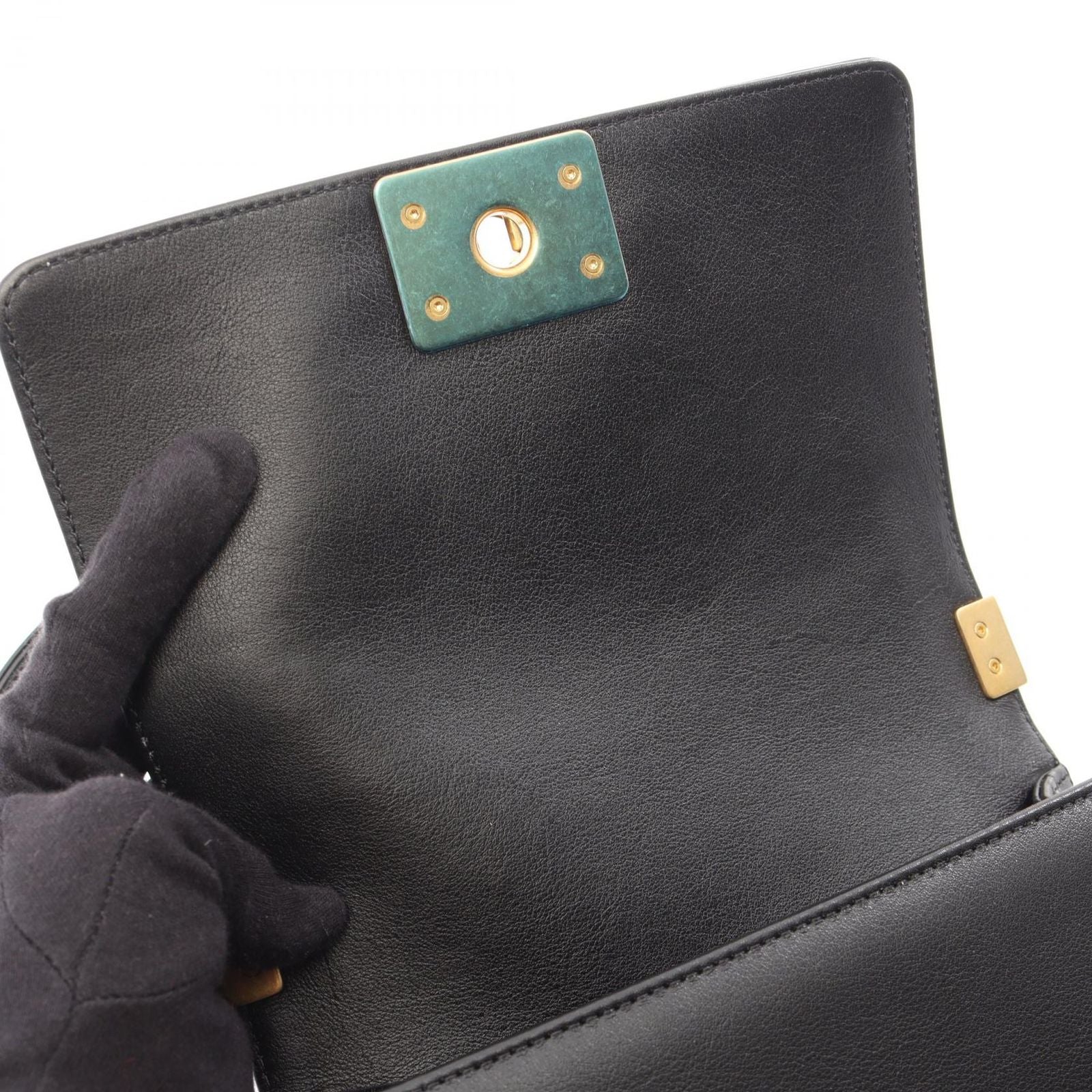 Chanel Shoulder Bag Boy Small Black Lambskin Chain — view 6