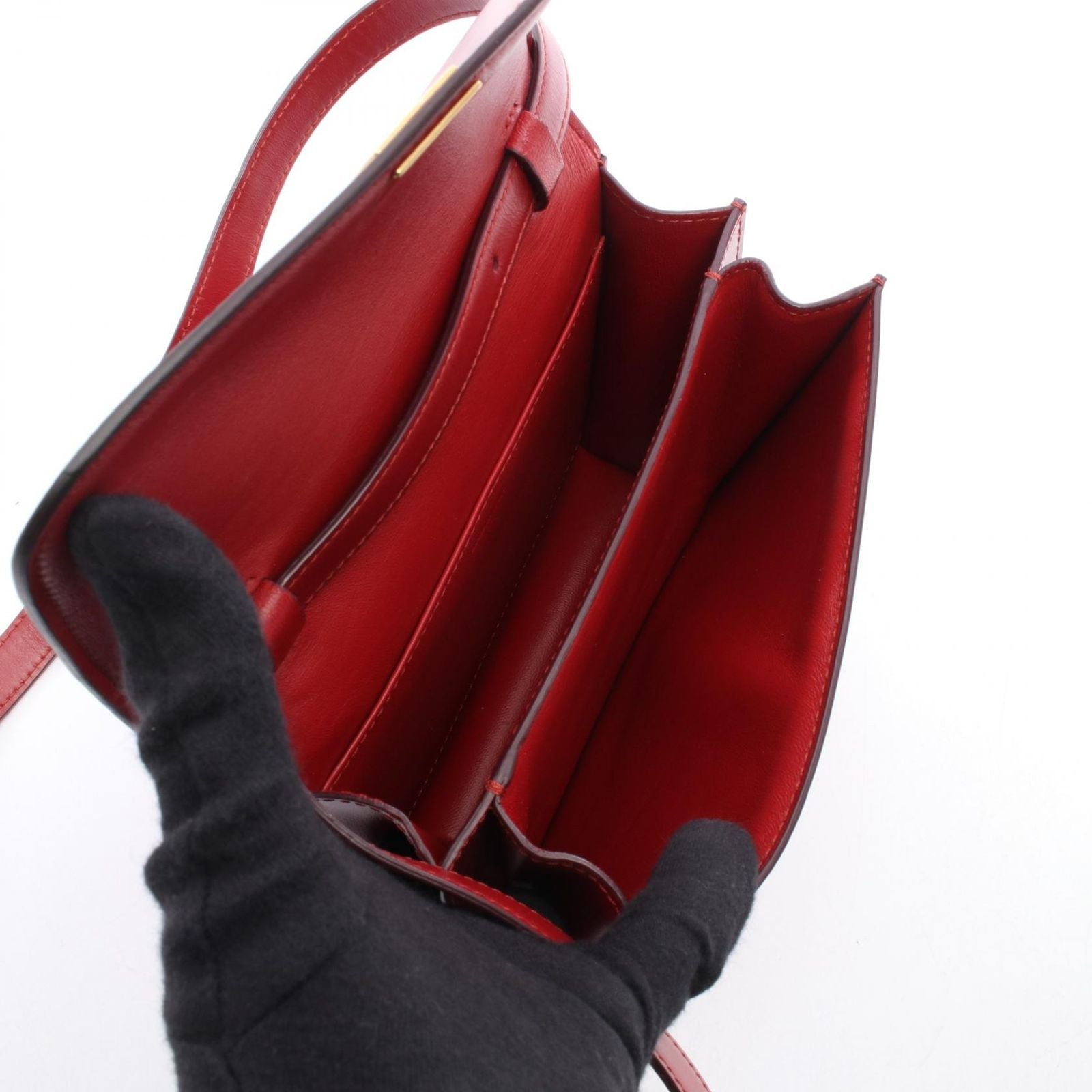 Celine Shoulder Bag Classic Teen Box Red Leather — view 3
