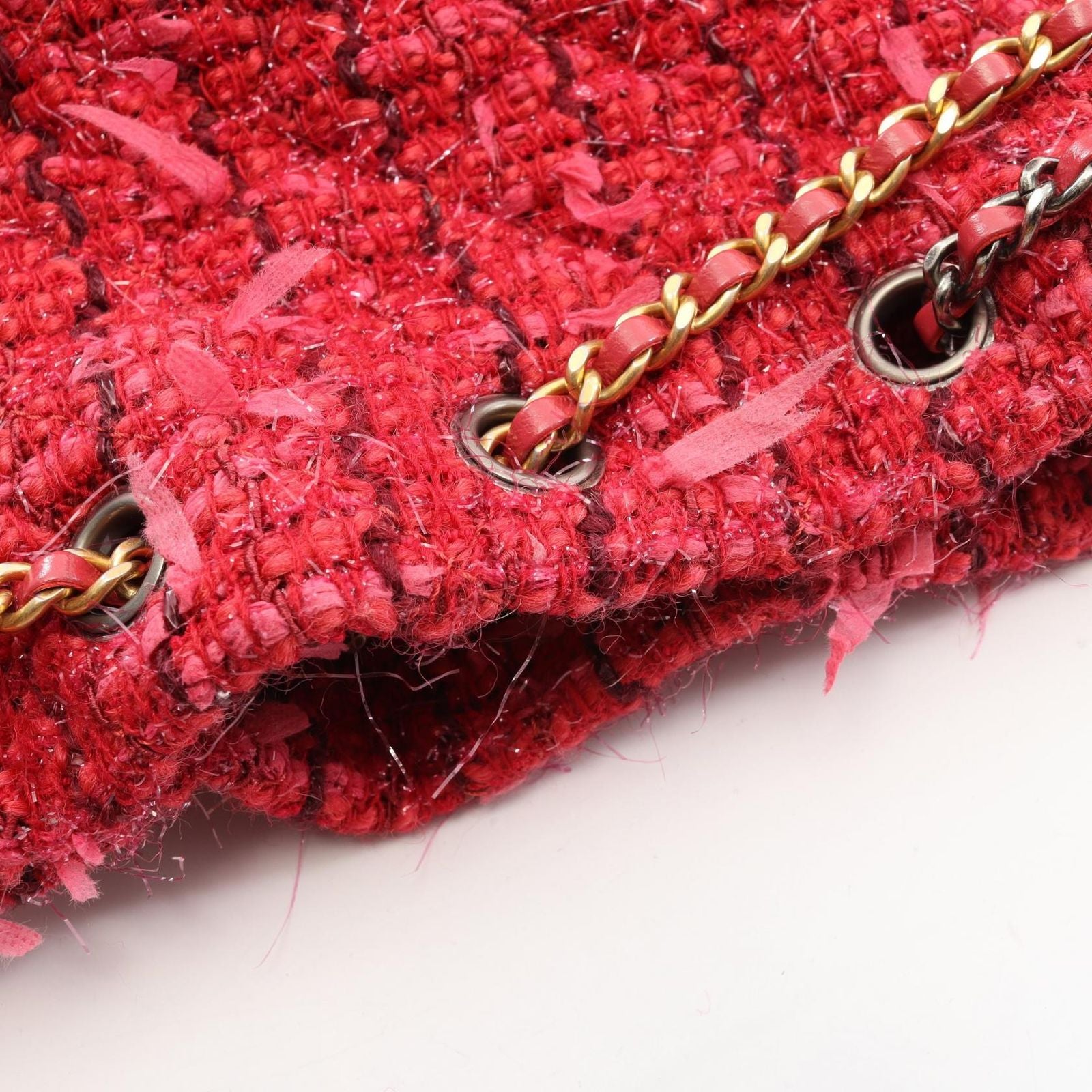 Chanel Backpack Gabriel de Small Combination Pink Fabric Leather Chain — view 9