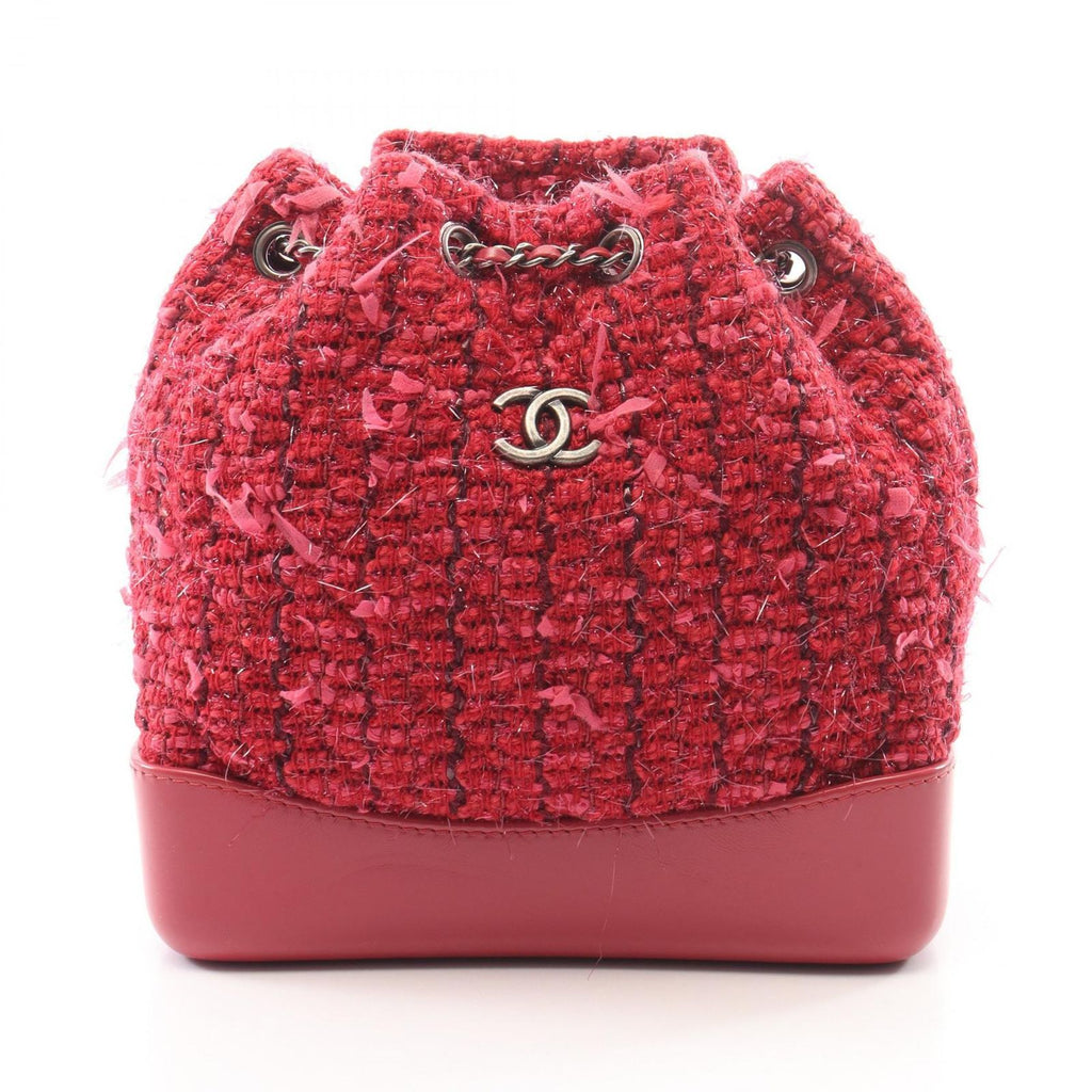 Chanel Backpack Gabriel de Small Combination Pink Fabric Leather Chain