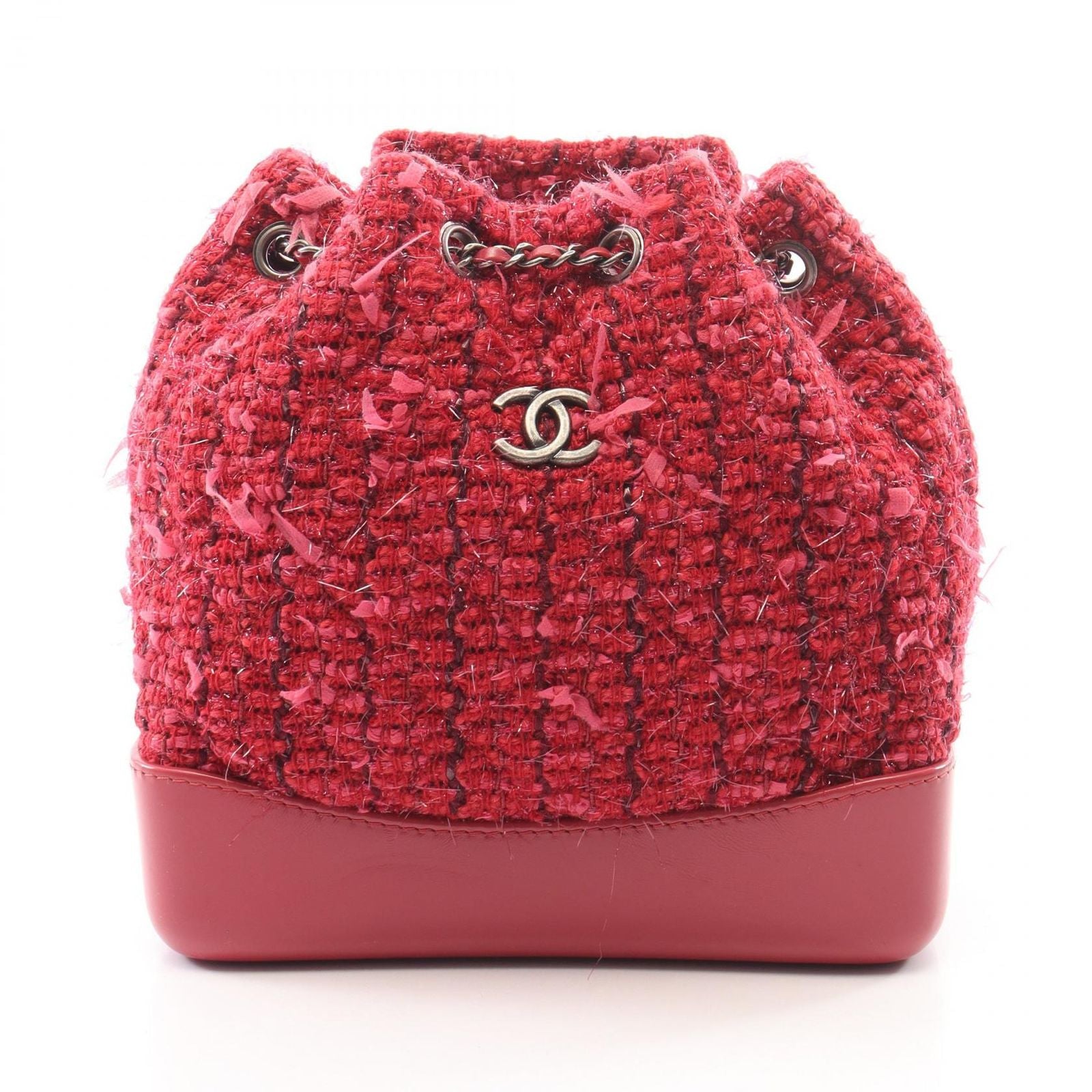 Chanel Backpack Gabriel de Small Combination Pink Fabric Leather Chain